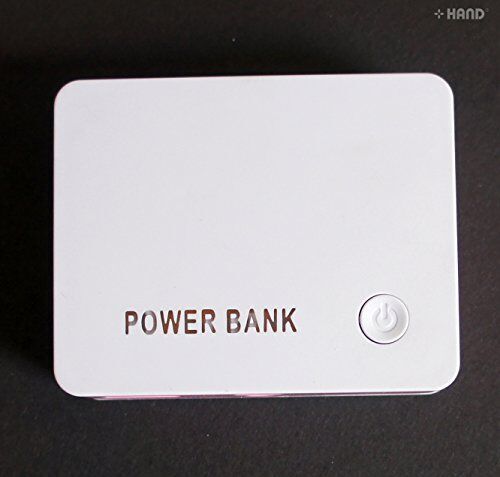 Close-up of the power bank showing its compact size and design.