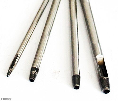Close-up of the 0.8 mm hollow punch from the leather craft set.