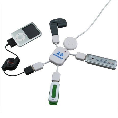 USB Hub connected to a laptop with devices attached