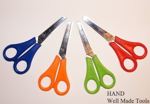 Two packs of kids blunt tip scissors in vibrant colours.