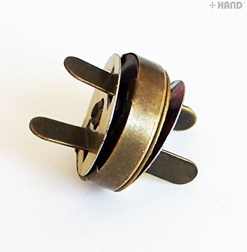 Packaging of premium magnetic buttons showcasing the antique gold finish