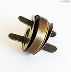 Packaging of premium magnetic buttons showcasing the antique gold finish