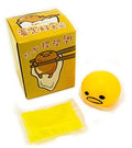 Gudetama the Lazy Egg Man stress relief toy in action