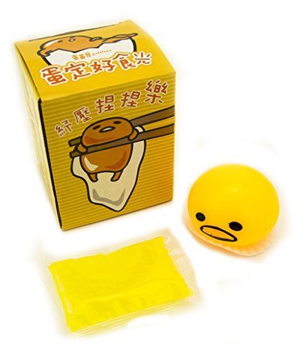 Gudetama the Lazy Egg Man stress relief toy in action