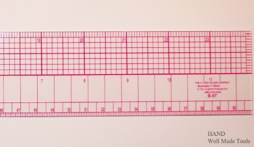 Close-up of the B97 Flexible Grader Ruler showing measurement markings