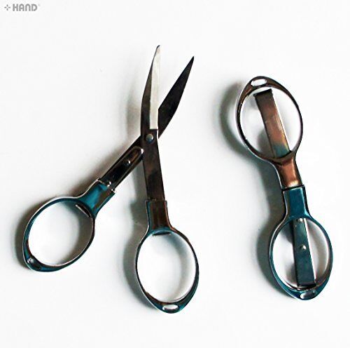 Two 4 inch folding safety scissors displayed together