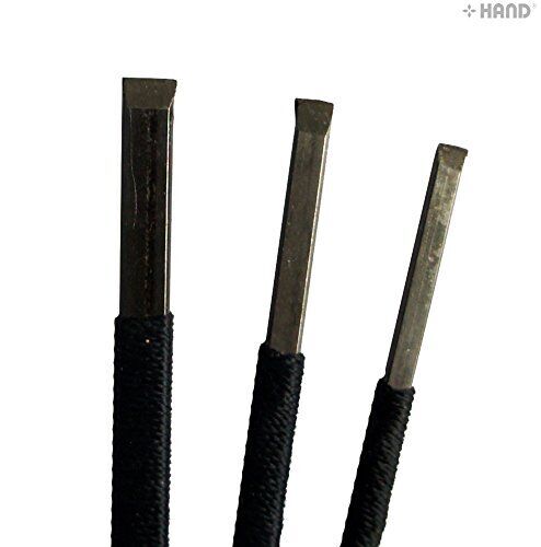 Double Ended Wood Carving Hobby Craft Woodcut All Metal Tool/Chisels - Set of 3 Assorted Sizes