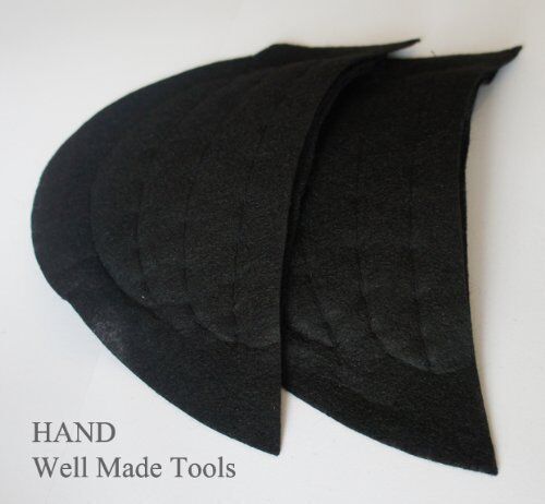 Two pairs of black premium extra thin double canvas shoulder pads