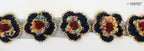 Full view of 1 metre colourful knitted flowers net trim