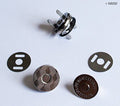 10 full sets of 10mm mini magnetic buttons in silver.
