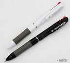 Colour-coded buttons on the ballpoint pen for easy selection.