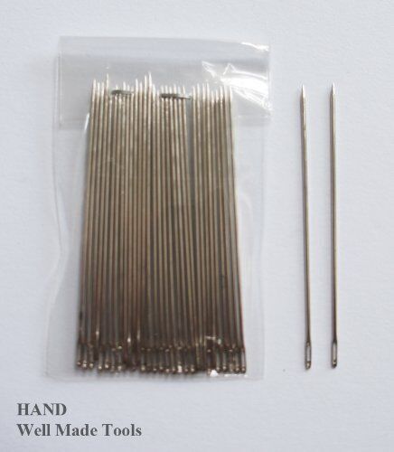 Pack of 30 C3 easy to thread thin sewing needles, 4.5cm long.