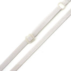 Ten pairs of adjustable white bra shoulder straps, 7mm width.