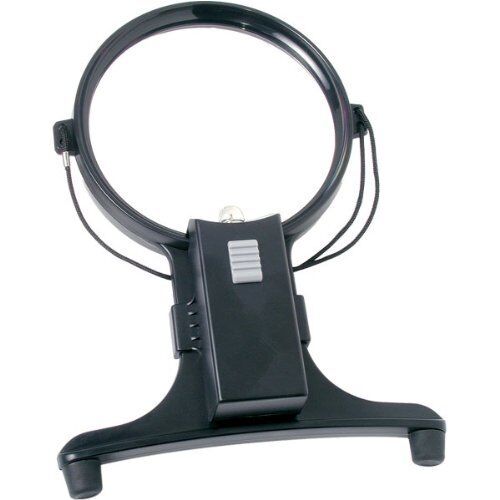 Close-up of the 4x bi-focal spot lens on the magnifier.