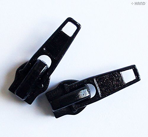 Close-up of NZP17 black zip pulls showing detail and finish