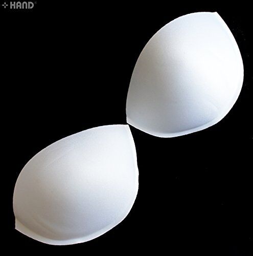 Two pairs of white sew in push up bra cup pads displayed