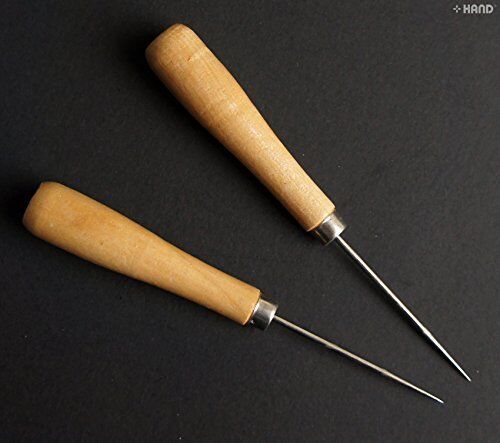 Two medium duty wooden awls, each 16cm long, displayed on a white background.