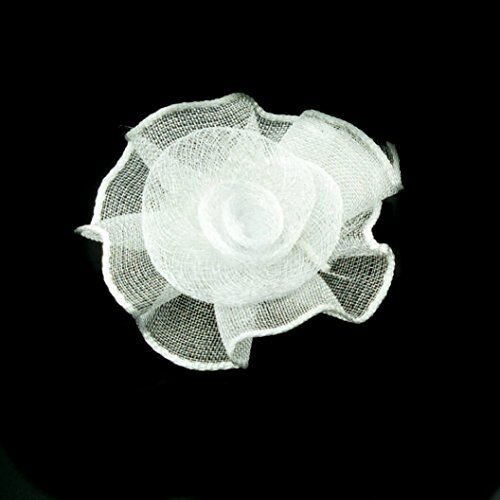Pretty Flower Sew On Organza Trim for Clothing and Accessory Embellishment 32 mm x 32 mm Pack of 20, White