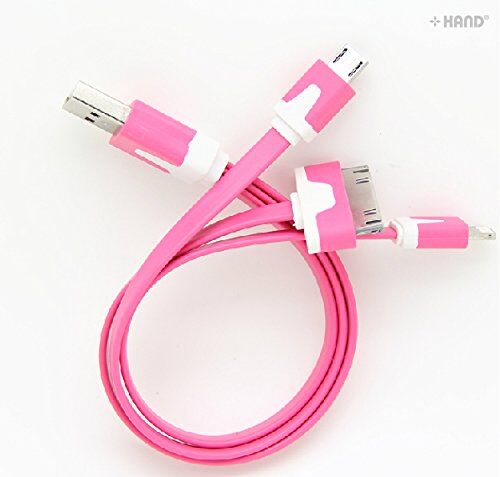 3-in-1 Noodle Charging Cable for APPLE, SAMSUNG, HTC, HUAWEI etc, Pack of 2