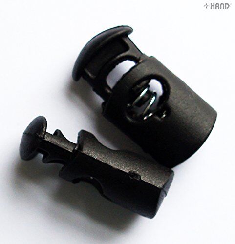 Different angles of oval plastic toggle spring stop cord locks