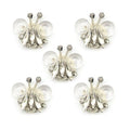Clear diamante and crystal flower felt sew-on trim on display.