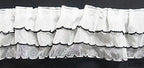 Roll of three layer white frill trim with black lines, 5 metres long.