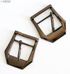 Pack of 5 pairs of gunmetal tone belt buckles