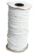 Large roll of 3mm round white polyester woven elastic