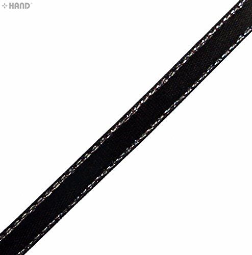 ® Elegant Black and Silver Craft DIY Party Ribbon Trim - Assorted Width and Styles (NO.FBS04 Satin 7mmx22m)
