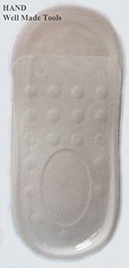Silicone heel lift inserts in packaging on a flat surface