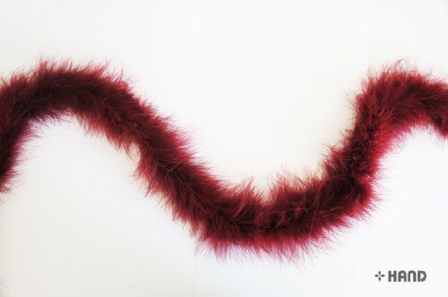 Maroon feather garland displayed on a white background