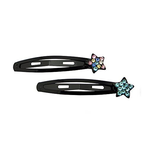 Three pairs of shiny diamante crystal hair clips in assorted designs.