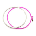 25cm pink plastic embroidery hoop on a white background
