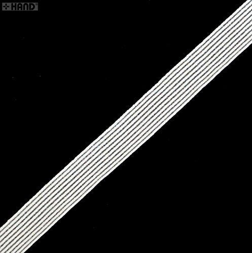 A685 Off White Stripy Delicate Thin Flat Smooth Underwear Elastic - Assorted Width - 10 metres (A685/10 - 10mm)