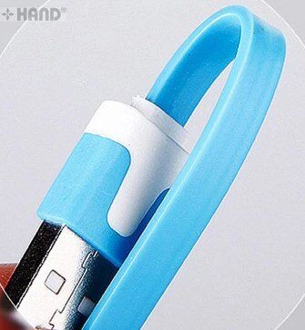 Noodle charging cable connected to a smartphone