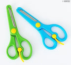 Scissors displayed with a colourful background