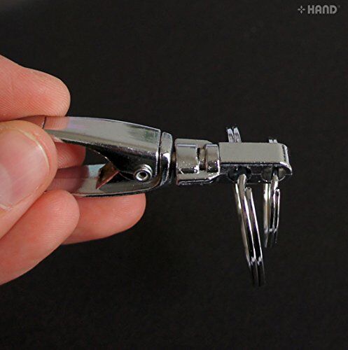 NO.4 solid all metal double key rings shown with a measuring tape.