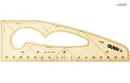 Set of junior rulers in various angles for pattern marking