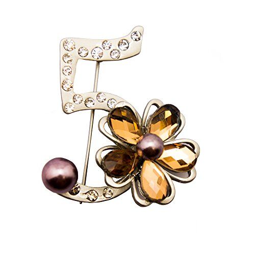Brooch showcasing mauve bead and metallic details.