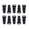 Pack of 10 black plastic girdles clips displayed on a white background.