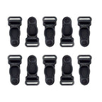 Pack of 10 black plastic girdles clips displayed on a white background.