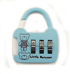 Little Danchoo Colourful 3 Digit Combination Padlock for Your School, Home, Locker, Bag, Diary - It's My Secret - Sky Blue