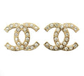 Pack of 2 elegant gold brooches inlaid with crystal diamantes.