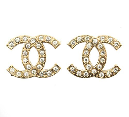 Pack of 2 elegant gold brooches inlaid with crystal diamantes.