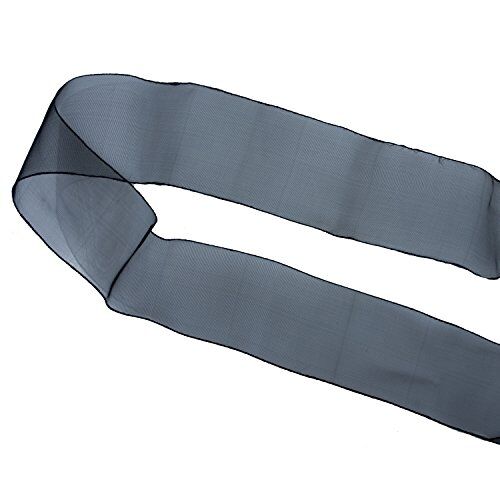 Black decorative organza trim with crochet edge on a roll