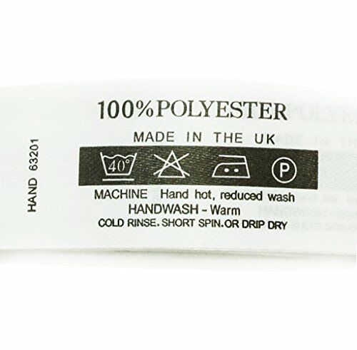 Roll of wash care labels printed with care instructions.