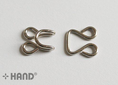 Pack of 200 silver hook and eye fasteners displayed
