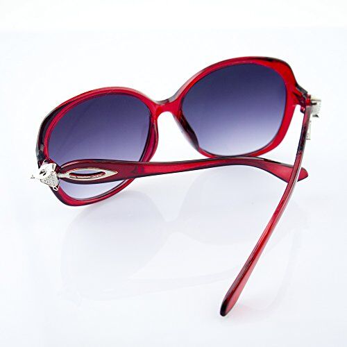 2532 Ruby Red & Violet Ladies Fashion Sunglasses - Large Frame with Silver Fox Temples Motif - Width at Temples 132 mm - 100% UV400 Protection