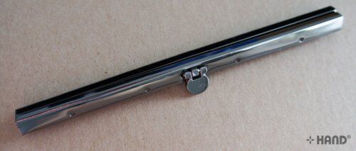 Long slim dark copper tone coin purse frame with clip lock.