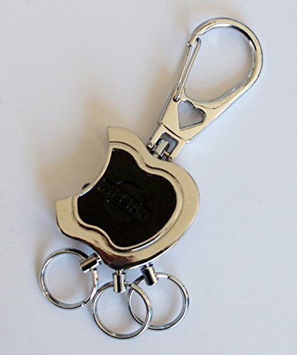 832 NISSAN Stylish Elegant Leather Triple Loop Torch Buckle Keyring (Black)